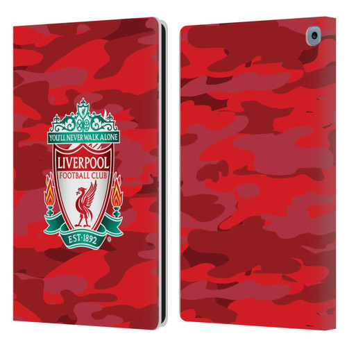 Liverpool Football Club Camou Home Colourways Crest Leather Book Wallet Case Cover For Amazon Fire HD 10 (2021)