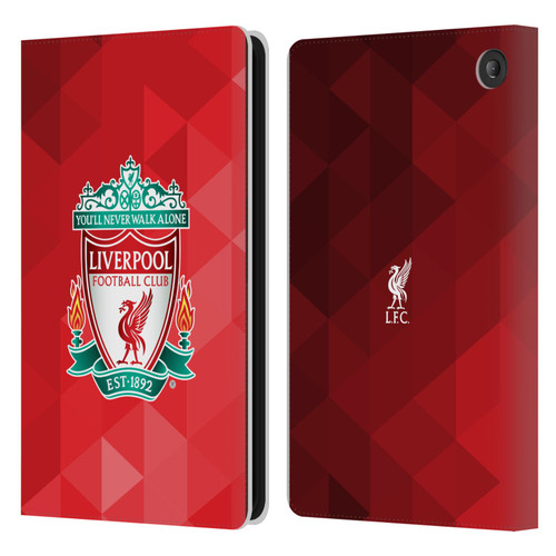 Liverpool Football Club Crest 1 Red Geometric 1 Leather Book Wallet Case Cover For Amazon Fire 7 2022