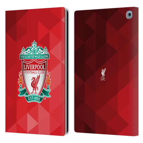 Liverpool Football Club Crest 1 Red Geometric 1 Leather Book Wallet Case Cover For Amazon Fire HD 10 / Plus 2021