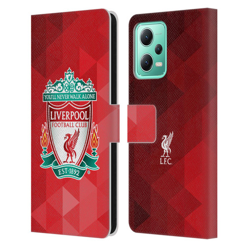 Liverpool Football Club Crest 1 Red Geometric 1 Leather Book Wallet Case Cover For Xiaomi Redmi Note 12 5G