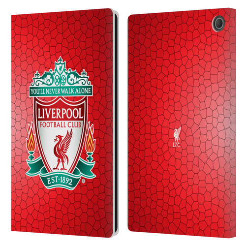 Liverpool Football Club Crest 2 Red Pixel 1 Leather Book Wallet Case Cover For Amazon Fire Max 11 2023