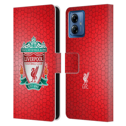 Liverpool Football Club Crest 2 Red Pixel 1 Leather Book Wallet Case Cover For Motorola Moto G14