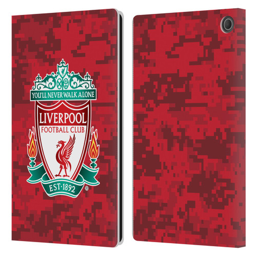 Liverpool Football Club Digital Camouflage Home Red Crest Leather Book Wallet Case Cover For Amazon Fire Max 11 2023