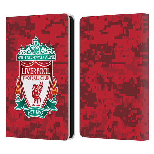 Liverpool Football Club Digital Camouflage Home Red Crest Leather Book Wallet Case Cover For Amazon Kindle Paperwhite 5 (2021)