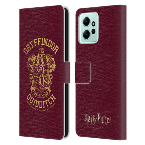 Harry Potter Deathly Hallows X Gryffindor Quidditch Leather Book Wallet Case Cover For Xiaomi Redmi 12