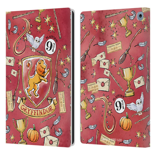 Harry Potter Deathly Hallows XIII Gryffindor Pattern Leather Book Wallet Case Cover For Amazon Fire HD 10 (2021)