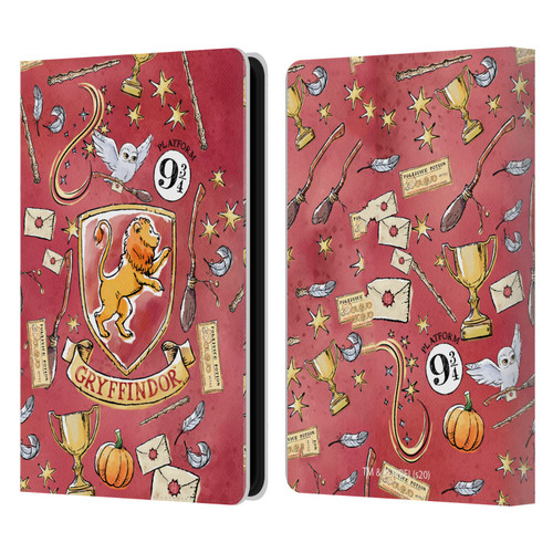 Harry Potter Deathly Hallows XIII Gryffindor Pattern Leather Book Wallet Case Cover For Amazon Kindle Paperwhite 5 (2021)