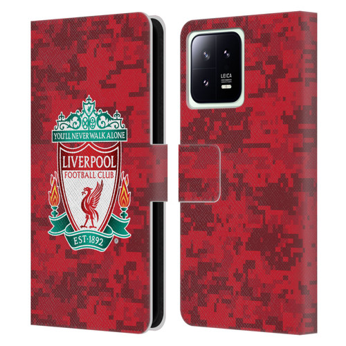 Liverpool Football Club Digital Camouflage Home Red Crest Leather Book Wallet Case Cover For Xiaomi 13 5G