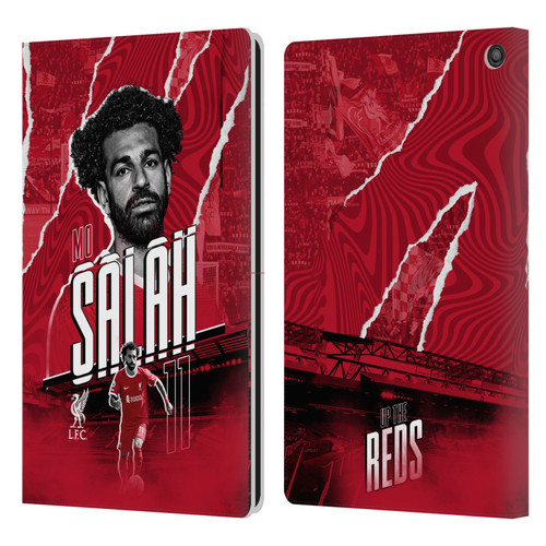 Liverpool Football Club 2023/24 First Team Mohamed Salah Leather Book Wallet Case Cover For Amazon Fire HD 10 / Plus 2021