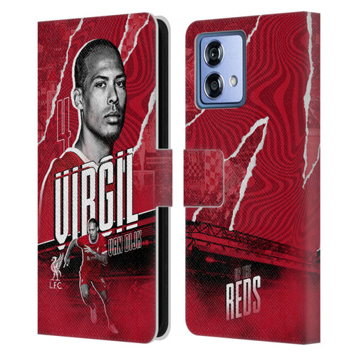 Liverpool Football Club 2023/24 First Team Virgil van Dijk Leather Book Wallet Case Cover For Motorola Moto G84 5G