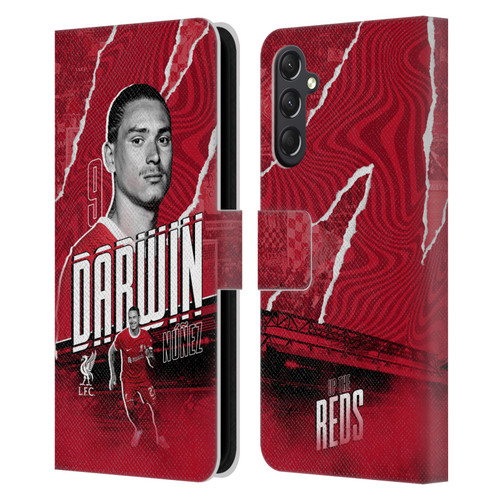 Liverpool Football Club 2023/24 First Team Darwin Núñez Leather Book Wallet Case Cover For Samsung Galaxy A24 4G / M34 5G