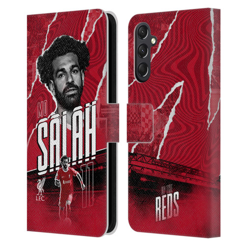 Liverpool Football Club 2023/24 First Team Mohamed Salah Leather Book Wallet Case Cover For Samsung Galaxy A24 4G / M34 5G