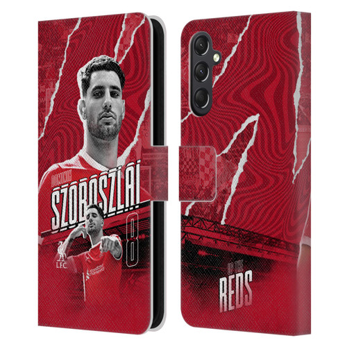 Liverpool Football Club 2023/24 First Team Dominik Szoboszlai Leather Book Wallet Case Cover For Samsung Galaxy A24 4G / M34 5G