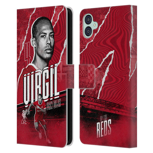 Liverpool Football Club 2023/24 First Team Virgil van Dijk Leather Book Wallet Case Cover For Samsung Galaxy M04 5G / A04e