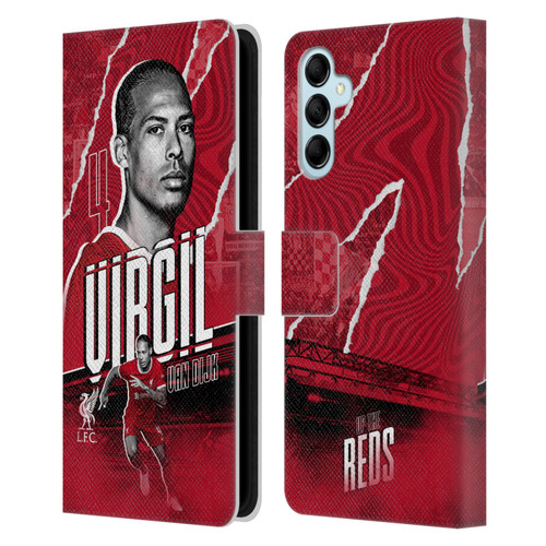 Liverpool Football Club 2023/24 First Team Virgil van Dijk Leather Book Wallet Case Cover For Samsung Galaxy M14 5G