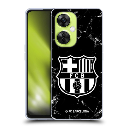 FC Barcelona Crest Patterns Black Marble Soft Gel Case for OnePlus Nord CE 3 Lite 5G
