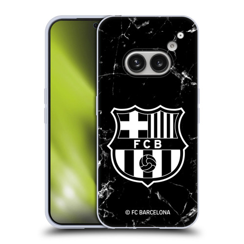 FC Barcelona Crest Patterns Black Marble Soft Gel Case for Nothing Phone (2a)