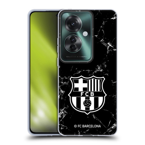 FC Barcelona Crest Patterns Black Marble Soft Gel Case for OPPO Reno11 F 5G / F25 Pro 5G