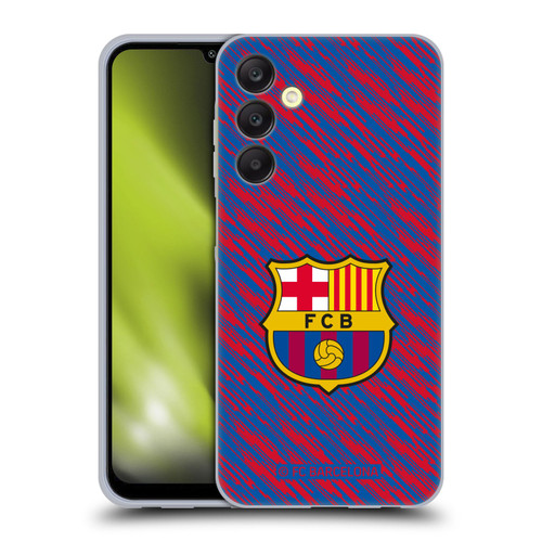 FC Barcelona Crest Patterns Glitch Soft Gel Case for Samsung Galaxy A25 5G