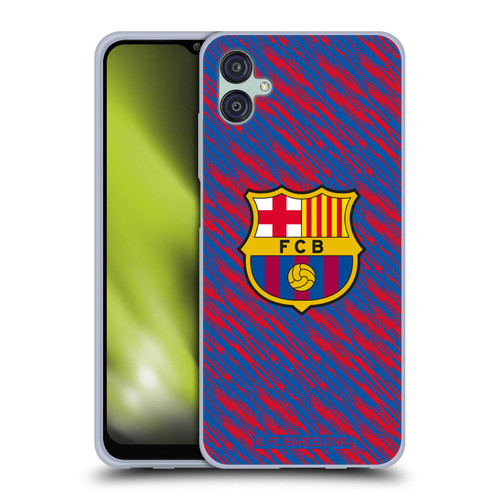 FC Barcelona Crest Patterns Glitch Soft Gel Case for Samsung Galaxy M04 5G / A04e