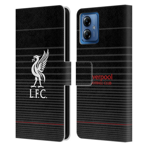 Liverpool Football Club Liver Bird White On Black Kit Leather Book Wallet Case Cover For Motorola Moto G14