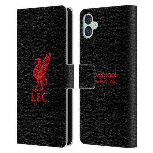 Liverpool Football Club Liver Bird Red Logo On Black Leather Book Wallet Case Cover For Samsung Galaxy M04 5G / A04e