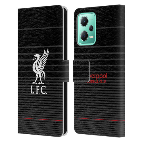 Liverpool Football Club Liver Bird White On Black Kit Leather Book Wallet Case Cover For Xiaomi Redmi Note 12 5G