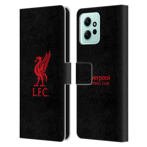 Liverpool Football Club Liver Bird Red Logo On Black Leather Book Wallet Case Cover For Xiaomi Redmi 12