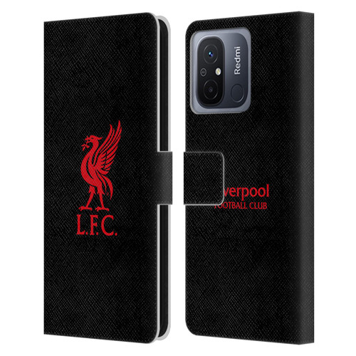 Liverpool Football Club Liver Bird Red Logo On Black Leather Book Wallet Case Cover For Xiaomi Redmi 12C