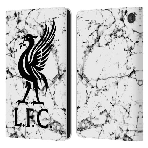 Liverpool Football Club Marble Black Liver Bird Leather Book Wallet Case Cover For Amazon Fire 7 2022