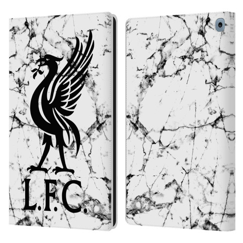 Liverpool Football Club Marble Black Liver Bird Leather Book Wallet Case Cover For Amazon Fire HD 10 / Plus 2021