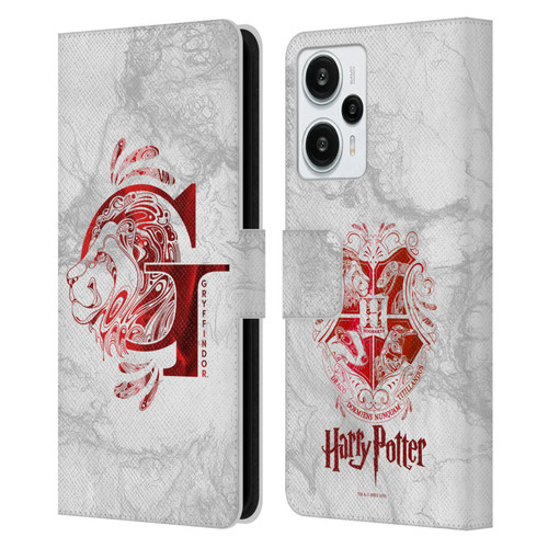 Harry Potter Deathly Hallows IX Gryffindor Aguamenti Leather Book Wallet Case Cover For Xiaomi Redmi Note 12T