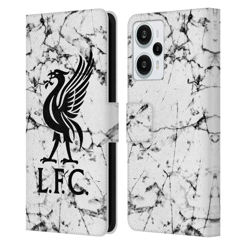 Liverpool Football Club Marble Black Liver Bird Leather Book Wallet Case Cover For Xiaomi Redmi Note 12T