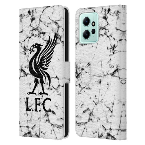 Liverpool Football Club Marble Black Liver Bird Leather Book Wallet Case Cover For Xiaomi Redmi 12