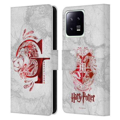 Harry Potter Deathly Hallows IX Gryffindor Aguamenti Leather Book Wallet Case Cover For Xiaomi 13 5G