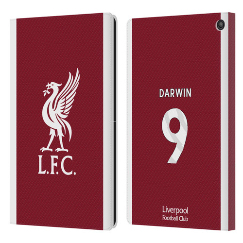 Liverpool Football Club 2023/24 Players Home Kit Darwin Núñez Leather Book Wallet Case Cover For Amazon Fire HD 10 / Plus 2021