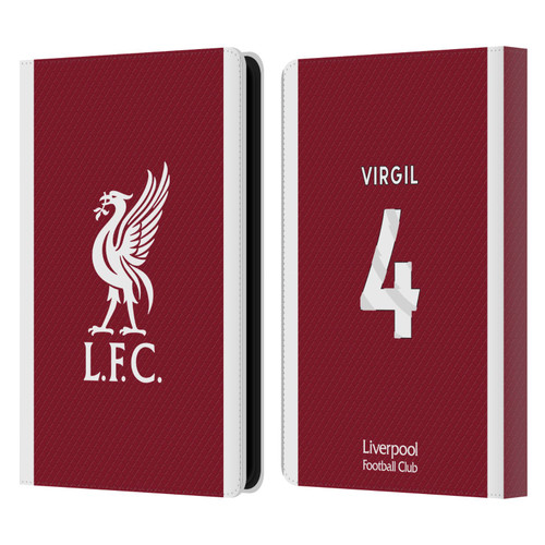 Liverpool Football Club 2023/24 Players Home Kit Virgil van Dijk Leather Book Wallet Case Cover For Amazon Kindle Paperwhite 5 (2021)