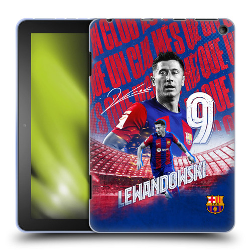 FC Barcelona 2023/24 First Team Robert Lewandowski Soft Gel Case for Amazon Fire HD 8/Fire HD 8 Plus 2020