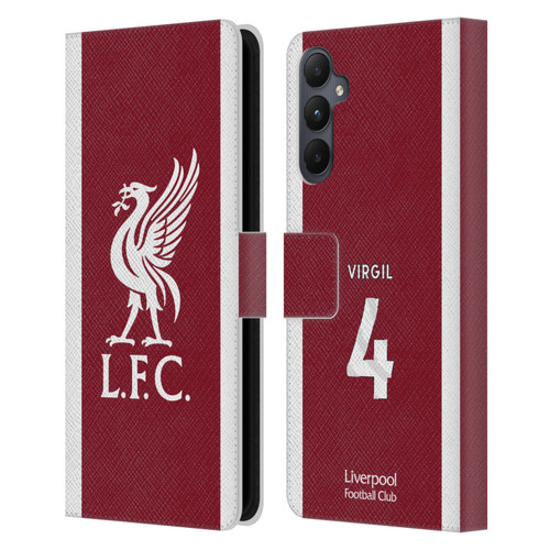 Liverpool Football Club 2023/24 Players Home Kit Virgil van Dijk Leather Book Wallet Case Cover For Samsung Galaxy A05s