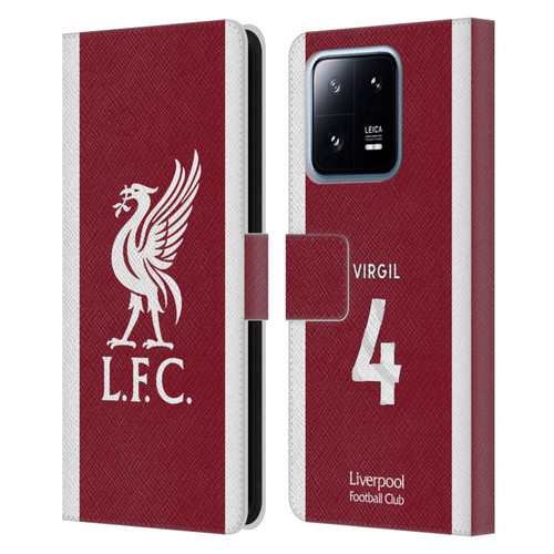 Liverpool Football Club 2023/24 Players Home Kit Virgil van Dijk Leather Book Wallet Case Cover For Xiaomi 13 Pro 5G