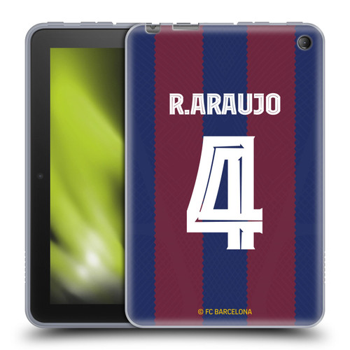 FC Barcelona 2023/24 Players Home Kit Ronald Araújo Soft Gel Case for Amazon Fire 7 2022