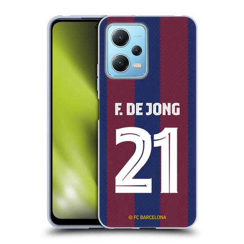 FC Barcelona 2023/24 Players Home Kit Frenkie de Jong Soft Gel Case for Xiaomi Redmi Note 12 5G