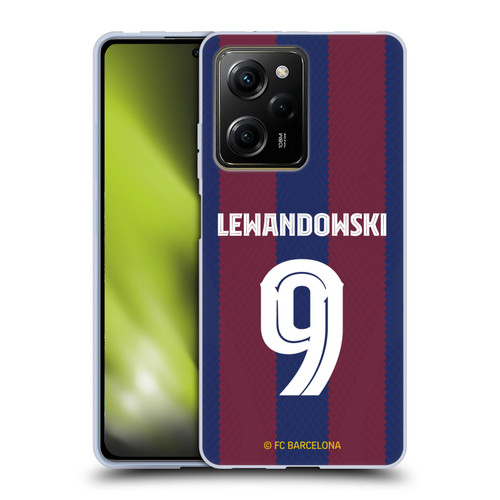 FC Barcelona 2023/24 Players Home Kit Robert Lewandowski Soft Gel Case for Xiaomi Redmi Note 12 Pro 5G