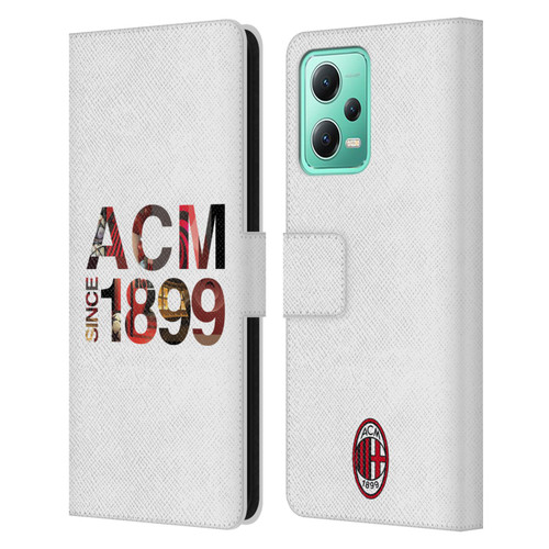 AC Milan Adults 1899 Leather Book Wallet Case Cover For Xiaomi Redmi Note 12 5G