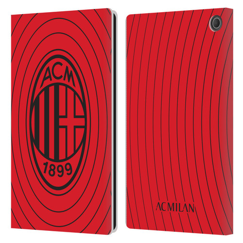 AC Milan Art Red And Black Leather Book Wallet Case Cover For Amazon Fire Max 11 2023