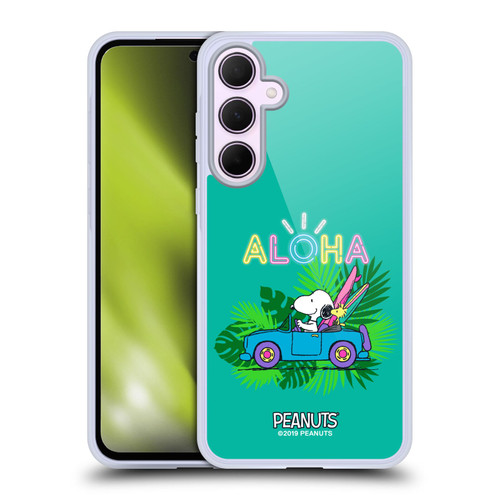 Peanuts Snoopy Aloha Disco Tropical Surf Soft Gel Case for Samsung Galaxy A35 5G