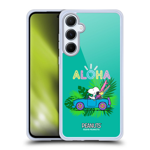 Peanuts Snoopy Aloha Disco Tropical Surf Soft Gel Case for Samsung Galaxy A55 5G
