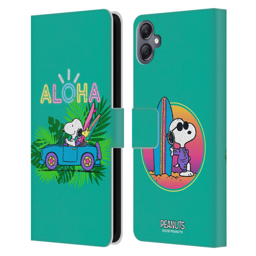 Peanuts Snoopy Aloha Disco Tropical Surf Leather Book Wallet Case Cover For Samsung Galaxy A05