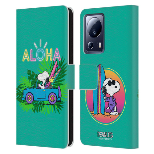 Peanuts Snoopy Aloha Disco Tropical Surf Leather Book Wallet Case Cover For Xiaomi 13 Lite 5G