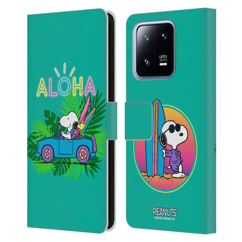 Peanuts Snoopy Aloha Disco Tropical Surf Leather Book Wallet Case Cover For Xiaomi 13 Pro 5G